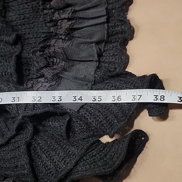 Cecico Size M Black Victorian Crochet Cardigan Gothic Steampunk Knit Sweater - Picture 11 of 16